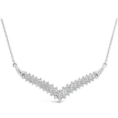 New Brilliance 10K White Gold Lab Grown 0.95CTW Diamond Chevron Necklace