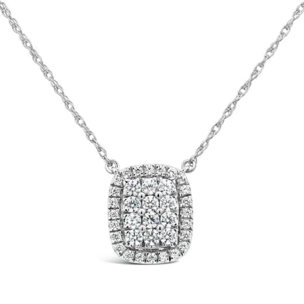 New Brilliance 10K White Gold Lab Grown 0.45CTW Diamond Necklace