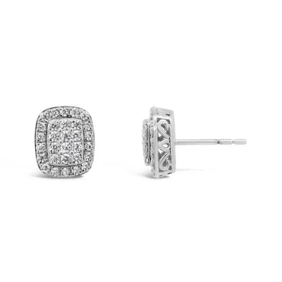 New Brilliance 10K White Gold Lab Grown 0.45CTW Diamond Fashion Stud Earrings