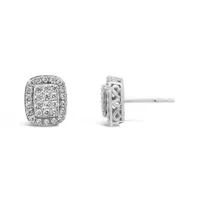 New Brilliance 10K White Gold Lab Grown 0.45CTW Diamond Fashion Stud Earrings