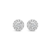 New Brilliance 10K White Gold Lab Grown 1.00CTW Diamond Stud Earrings