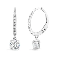 New Brilliance 10K White Gold Lab Grown 1.20CTW Diamond Dangle Earrings