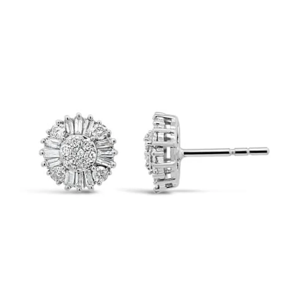 Bouquet 10K White Gold 0.45CTW Diamond Stud Earrings