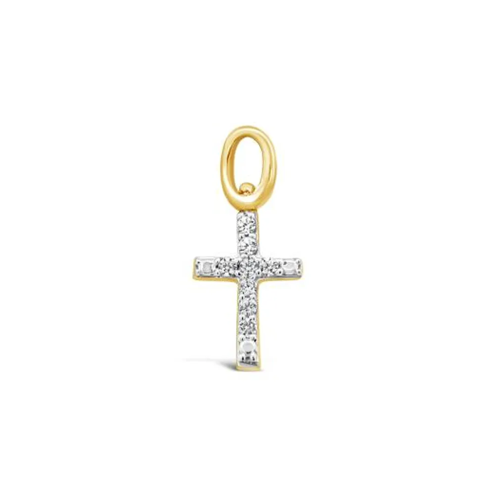 Charmables 10K Yellow Gold Diamond Cross Interchangeable Charm