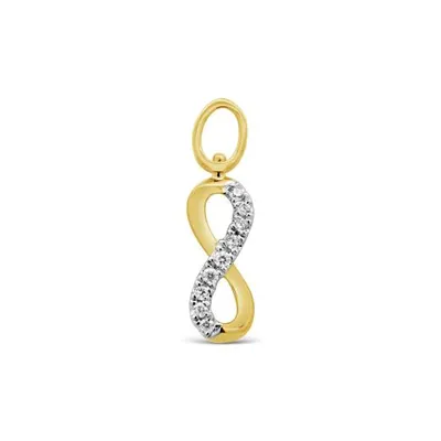 Charmables 10K Yellow Gold Diamond Infinity Interchangeable Charm