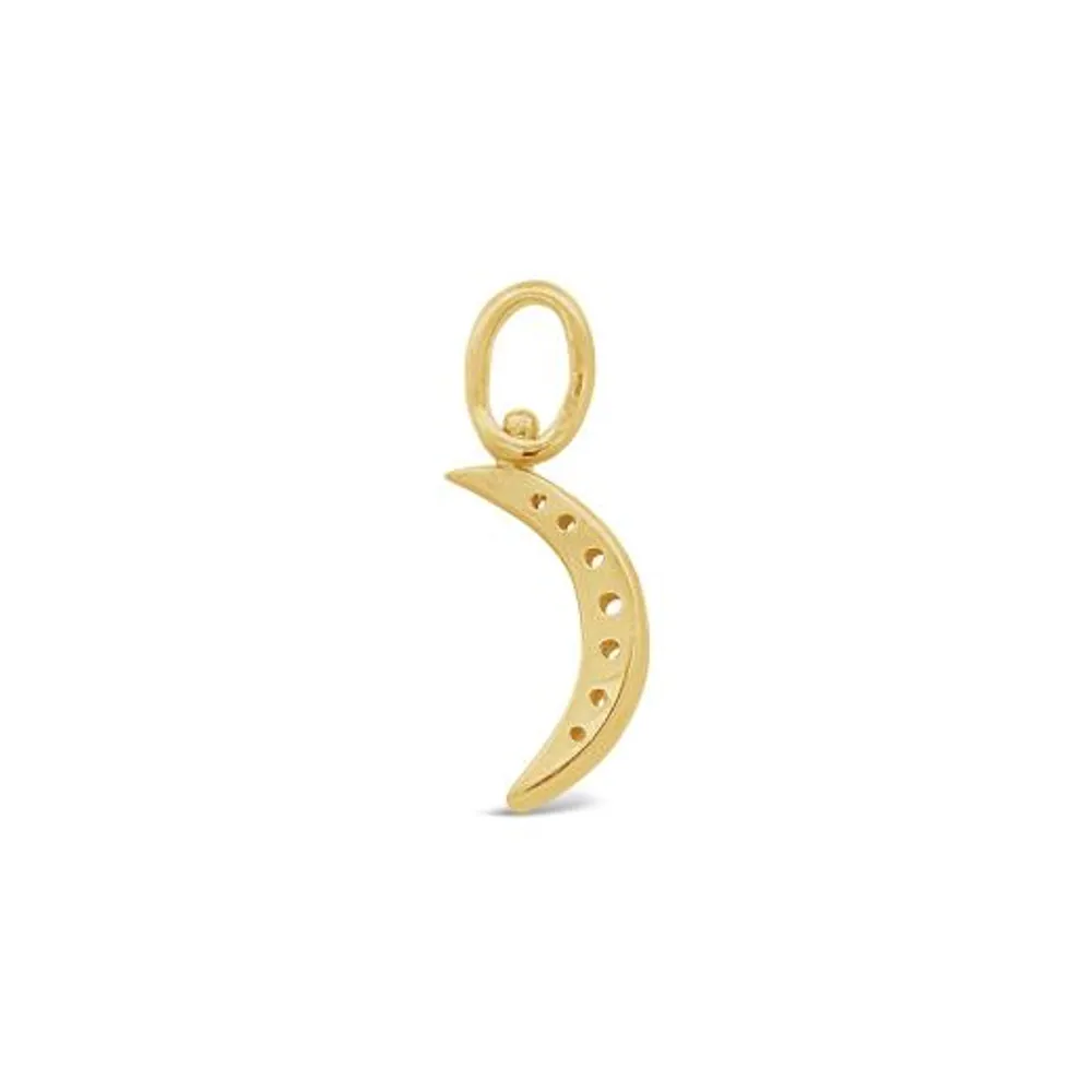 Charmables 10K Yellow Gold Diamond Moon Interchangeable Charm