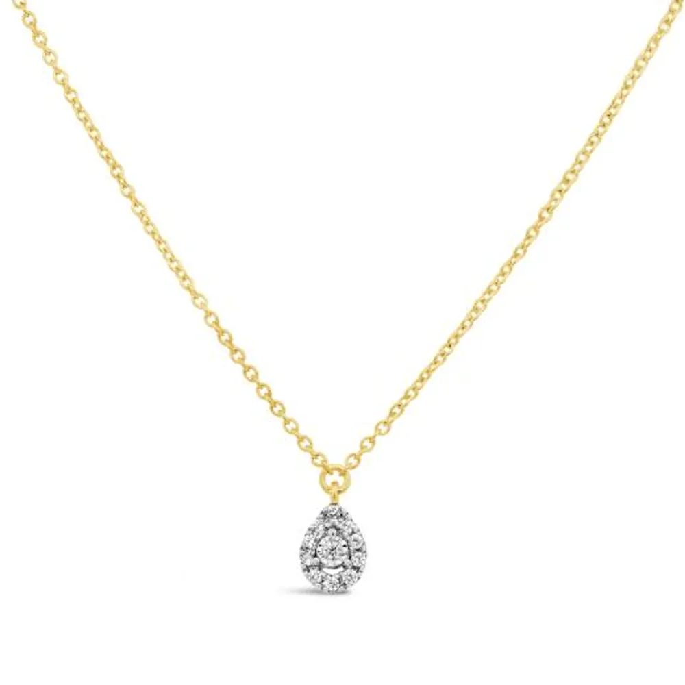 Charmables 10K Yellow Gold Diamond Pear Shape Drop Necklace