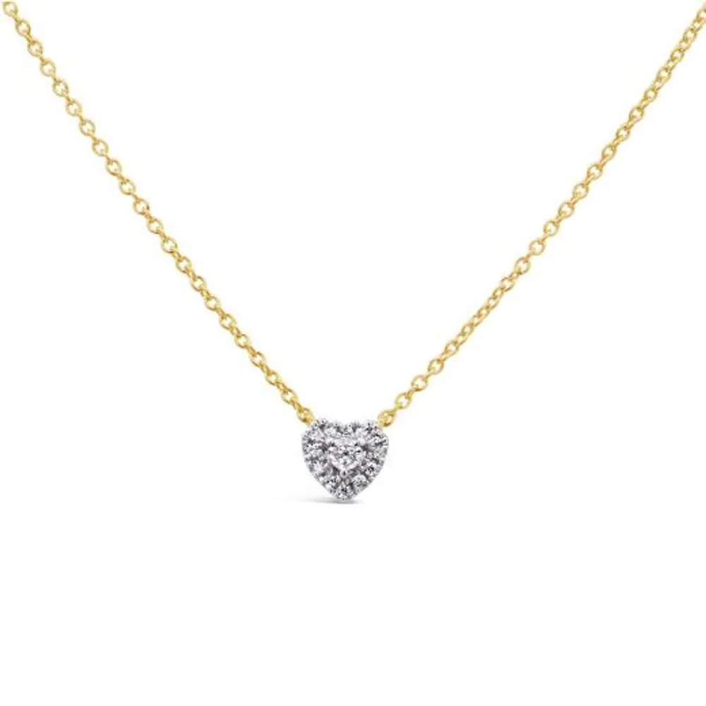 Charmables 10K Yellow Gold Diamond Heart Shaped Necklace