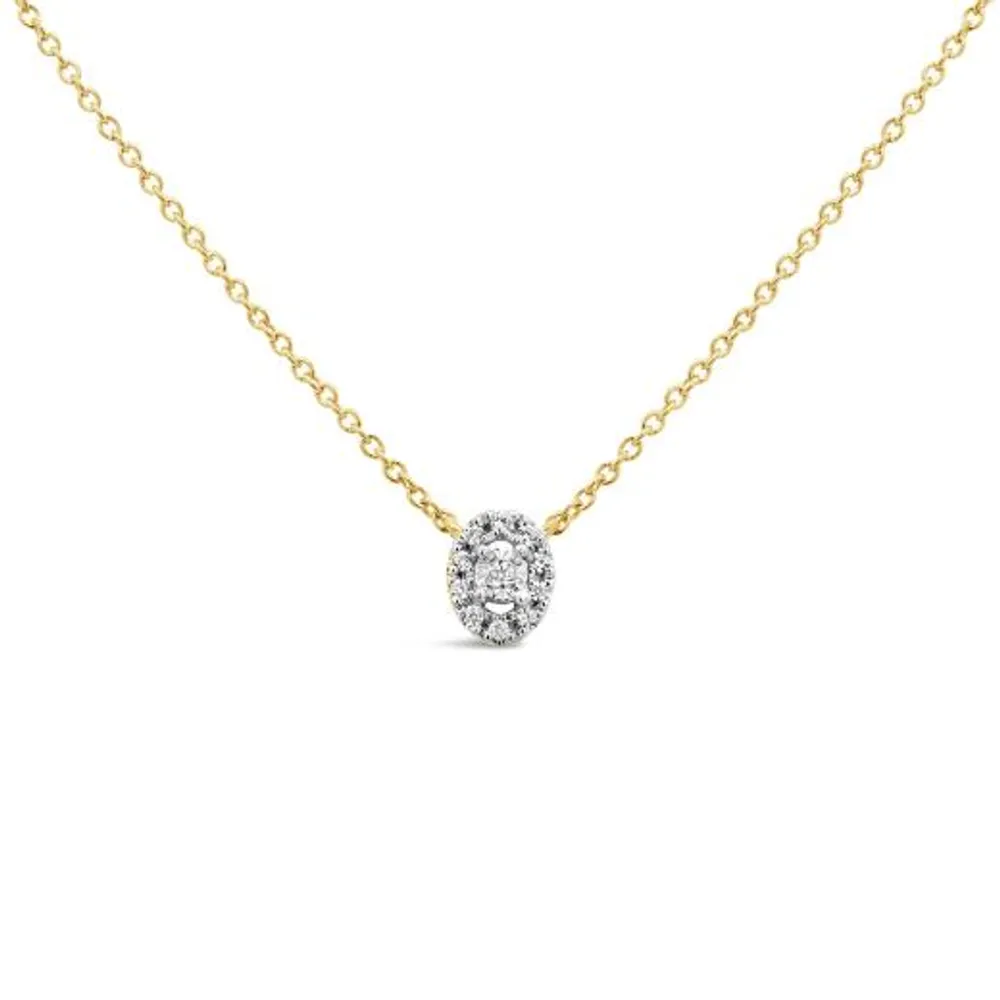 Charmables 10K Yellow Gold Diamond Oval Shaped Necklace