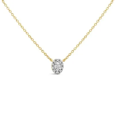 Charmables 10K Yellow Gold Diamond Oval Shaped Necklace