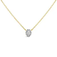 Charmables 10K Yellow Gold Diamond Oval Shaped Necklace