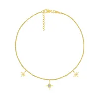 Bella Moda 10K Yellow Gold Diamond Star Anklet