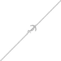 Bella Moda Sterling Silver Diamond Anchor Anklet