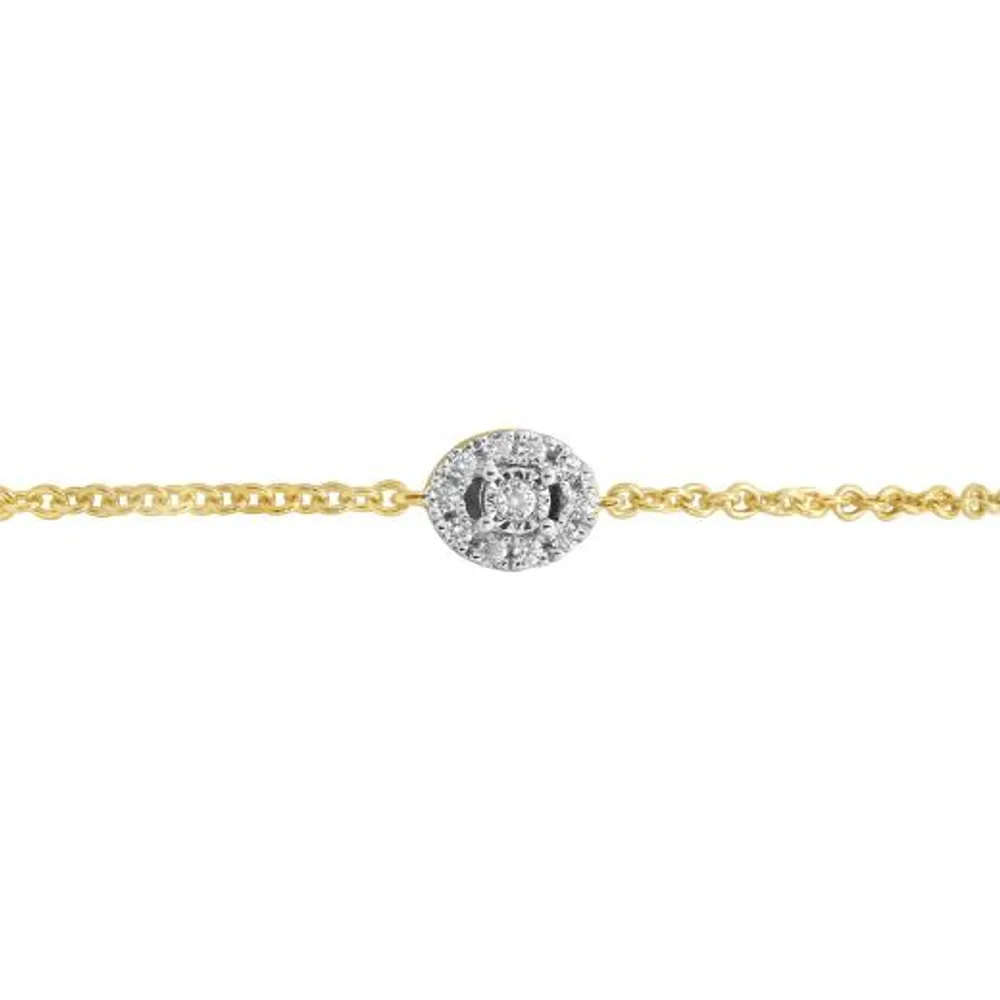 Charmables 10K Yellow Gold Oval Shaped Diamond Bracelet