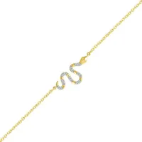 Bella Moda 10K Yellow Gold Diamond Snake Anklet