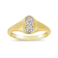 Charmables 10K Yellow Gold Diamond Infinity Signet Ring