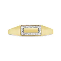 Charmables 10K Yellow Gold Diamond Rectangle Signet Ring