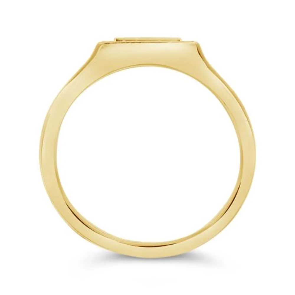 Charmables 10K Yellow Gold Diamond Rectangle Signet Ring