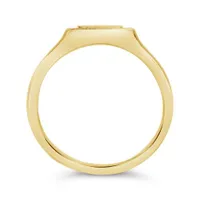 Charmables 10K Yellow Gold Diamond Rectangle Signet Ring