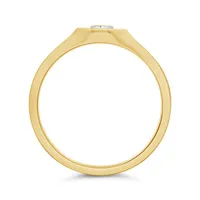 Charmables 10K Yellow Gold Diamond Oval Signet Ring