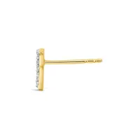 Charmables 10K Yellow Gold Diamond Single Moon Stud Earring