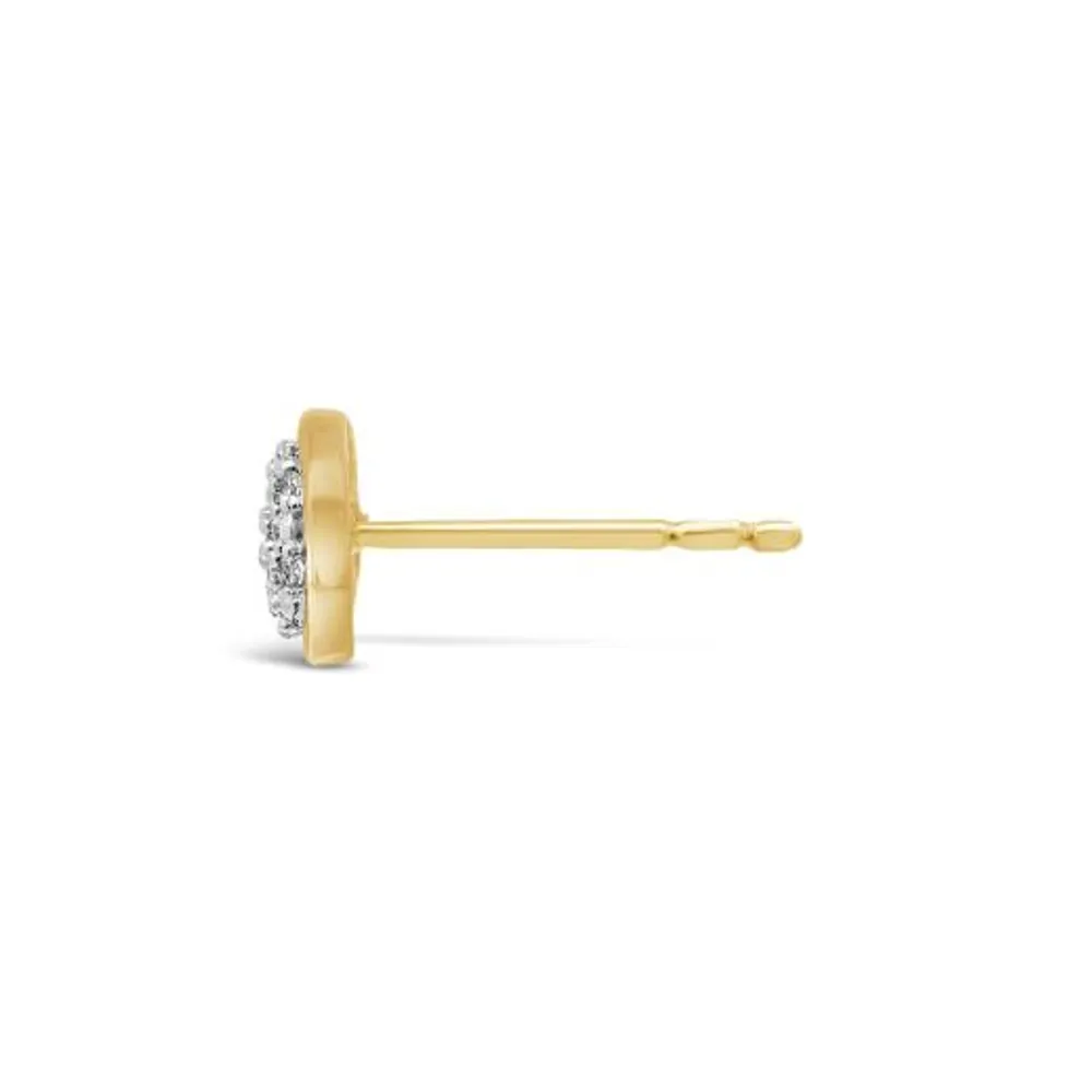 Charmables 10K Yellow Gold Diamond Single Circle Stud Earring