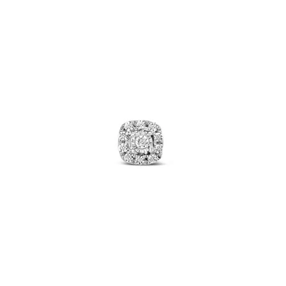 Charmables 10K Yellow Gold Cushion Shaped Diamond Single Stud Earring