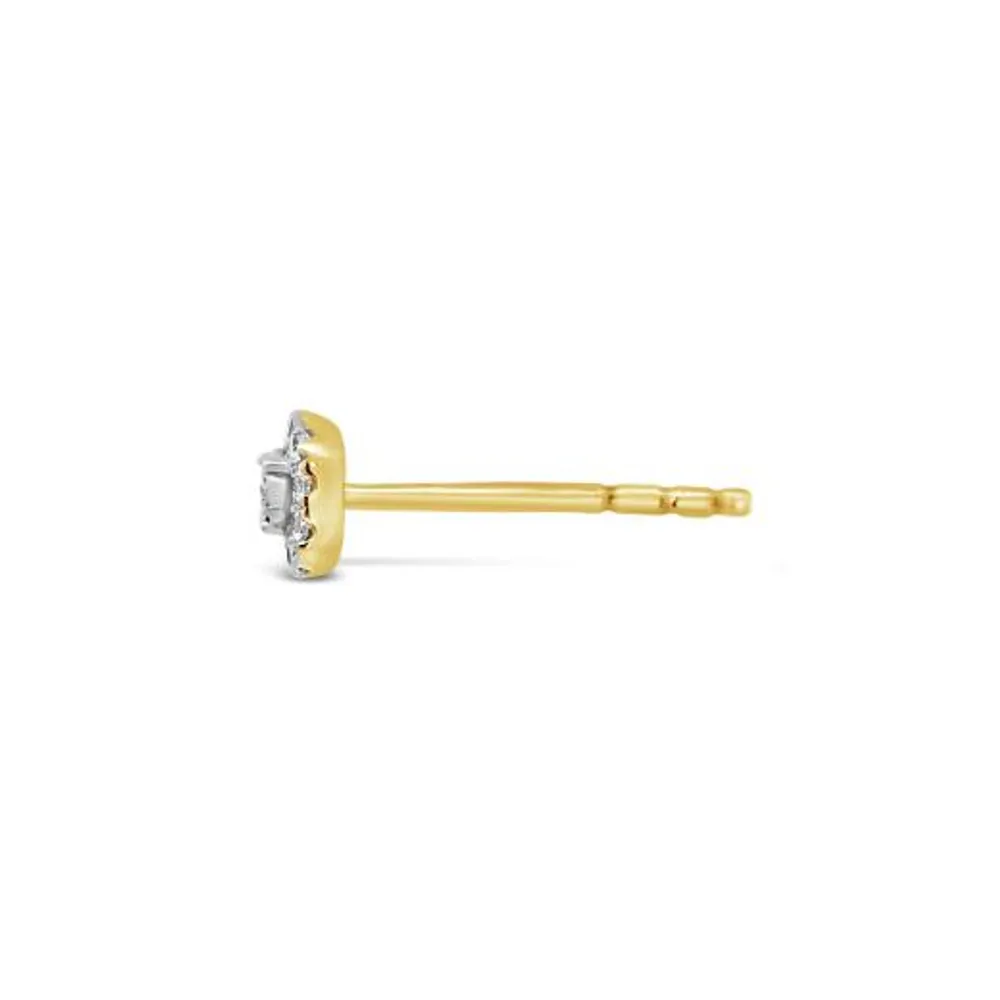 Charmables 10K Yellow Gold Cushion Shaped Diamond Single Stud Earring