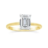 New Brilliance 14K Yellow Gold Lab Grown 2.08CTW Emerald Cut Diamond Ring