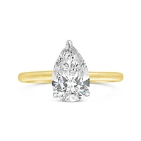 New Brilliance 14K Yellow Gold Lab Grown 2.08CTW Pear Cut Diamond Ring