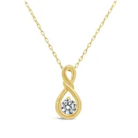 New Brilliance 10K Yellow Gold Lab Grown 0.50CT Diamond Infinity Pendant