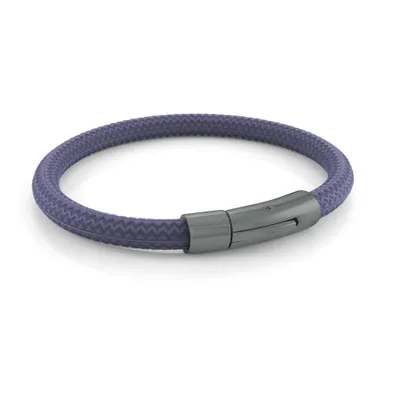 Stainless Steel Blue Rubber Bracelet