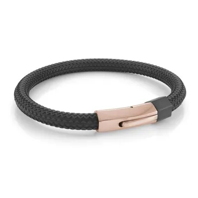 Stainless Steel Black Rubber Bracelet
