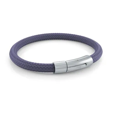 Stainless Steel Blue Rubber Bracelet