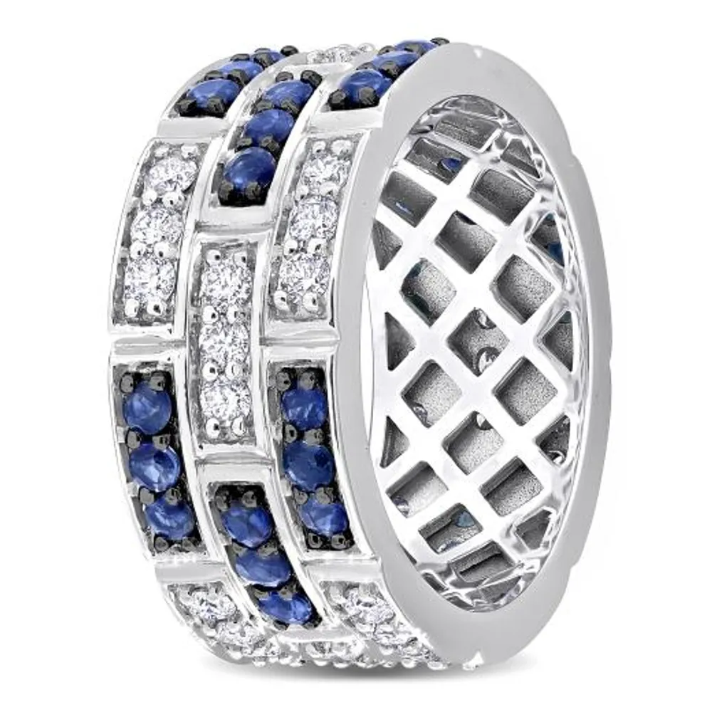 Julianna B 14K White Gold Blue Sapphire and Diamond Ring