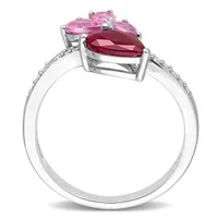 Julianna B 14K White Gold Ruby, Pink Sapphire and Diamond Ring