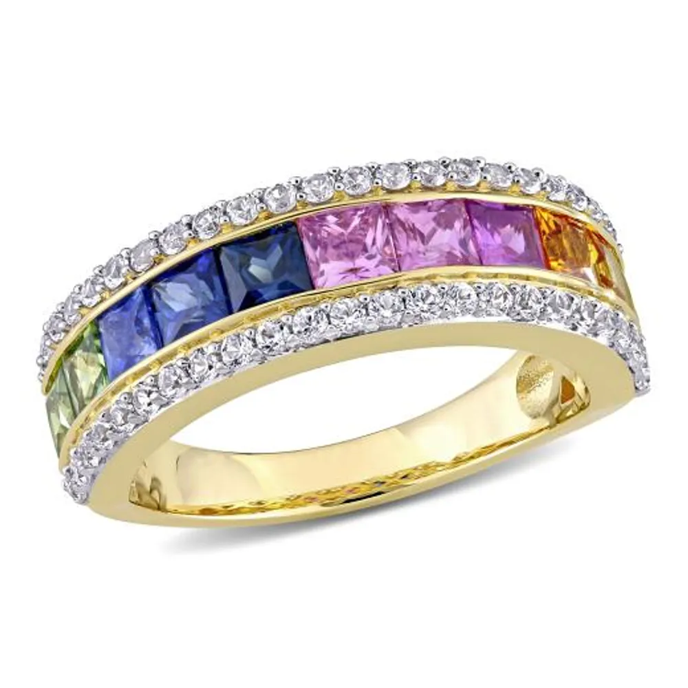 Julianna B 14K Yellow Gold Multi-Colour Sapphire and Diamond Ring