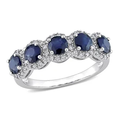 Julianna B 14K White Gold Sapphire and Diamond Ring