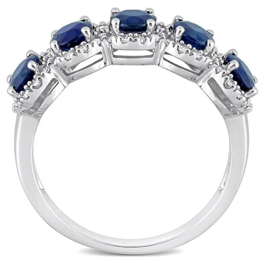 Julianna B 14K White Gold Sapphire and Diamond Ring