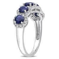 Julianna B 14K White Gold Sapphire and Diamond Ring