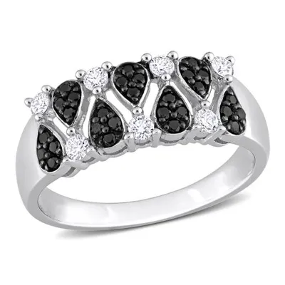 Julianna B 14K White Gold Black & White 0.04CTW Diamond Fashion Ring