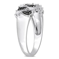 Julianna B 14K White Gold Black & White 0.04CTW Diamond Fashion Ring