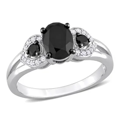 Julianna B 10K White Gold Black & White 1.46CTW Diamond Ring