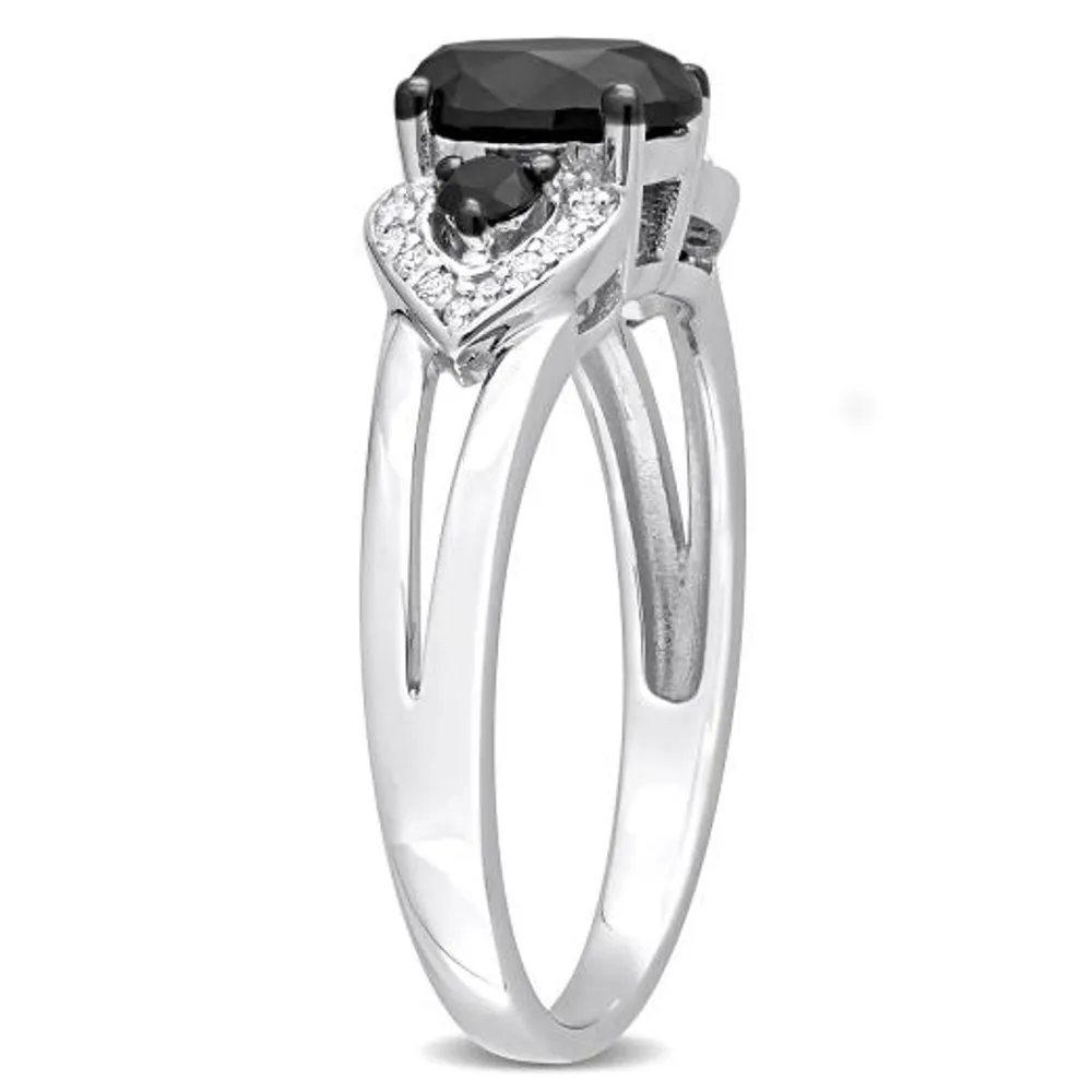 Julianna B 10K White Gold Black & White 1.46CTW Diamond Ring