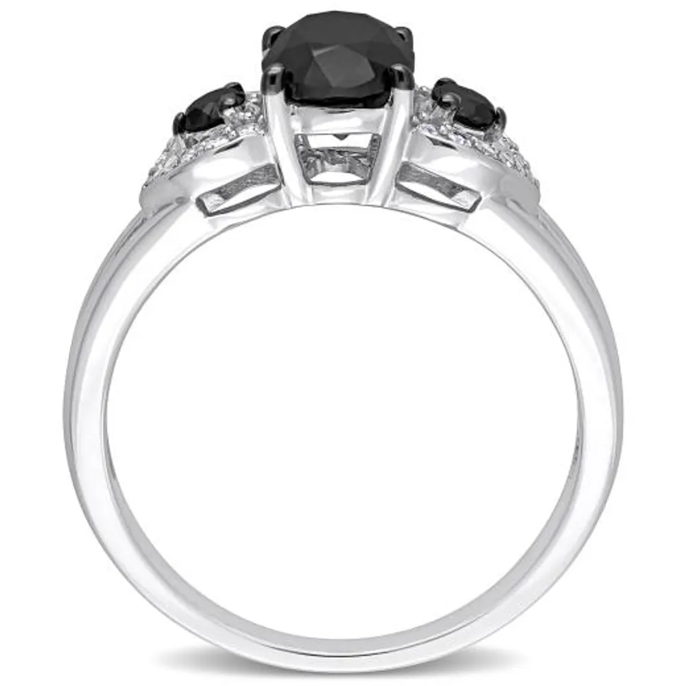 Julianna B 10K White Gold Black & White 1.46CTW Diamond Ring