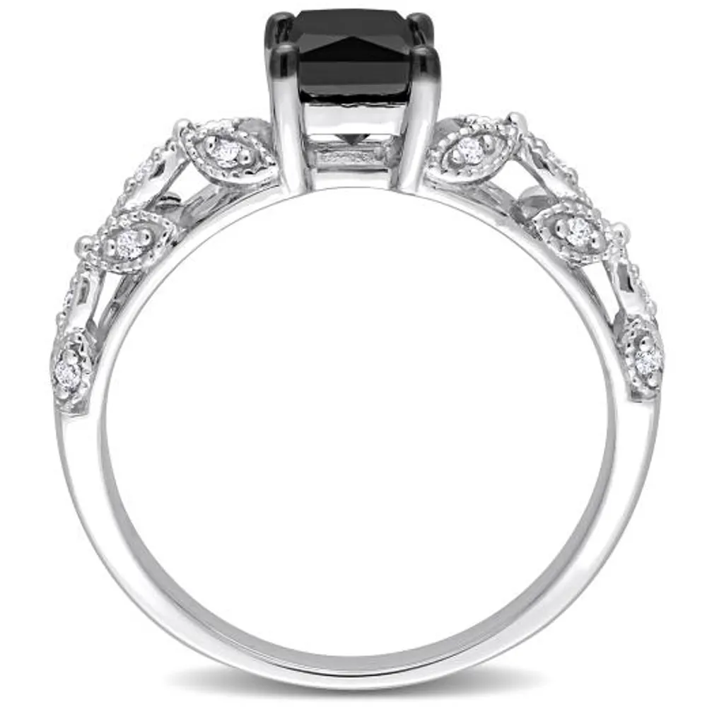 Julianna B 14K White Gold Black & White 1.00CTW Diamond Ring