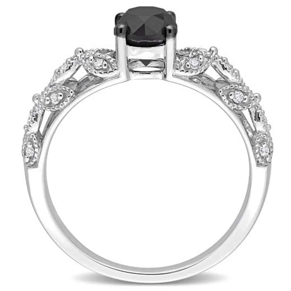 Julianna B 14K White Gold Black & White 1.00CTW Diamond Fashion Ring