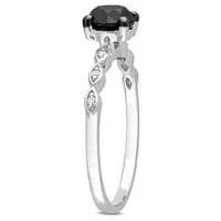 Julianna B 14K White Gold Black & White 1.03CTW Diamond Fashion Ring