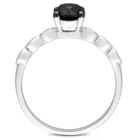 Julianna B 14K White Gold Black & White 1.03CTW Diamond Fashion Ring