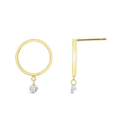 Brevani 10K Yellow Gold 0.16CTW Diamond Dangle Earrings